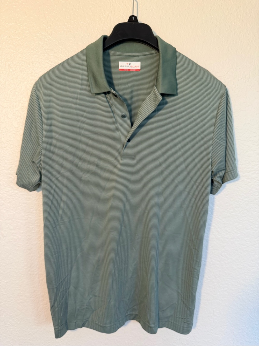 Grand Slam Men's Sage Green Micro-Stripe Polo
